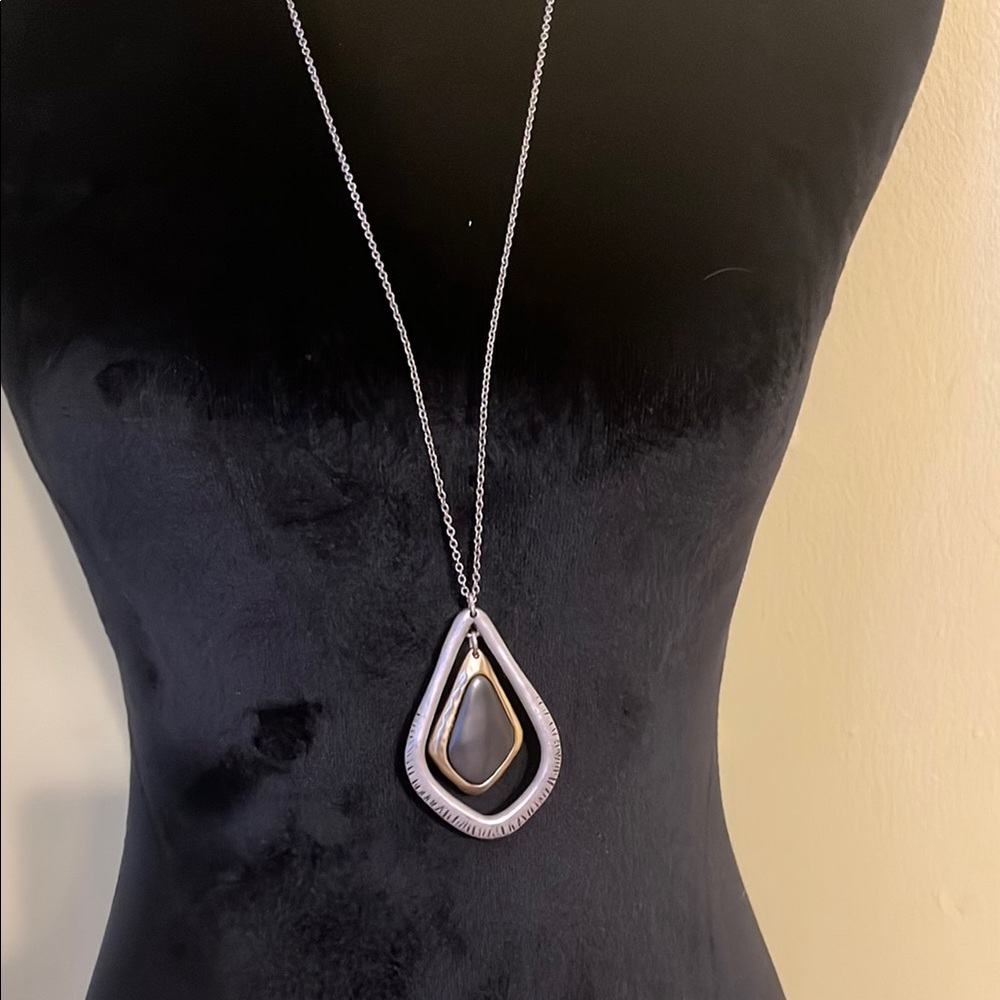 KARMA BELLA Silver Gold and Black Pendant Necklace